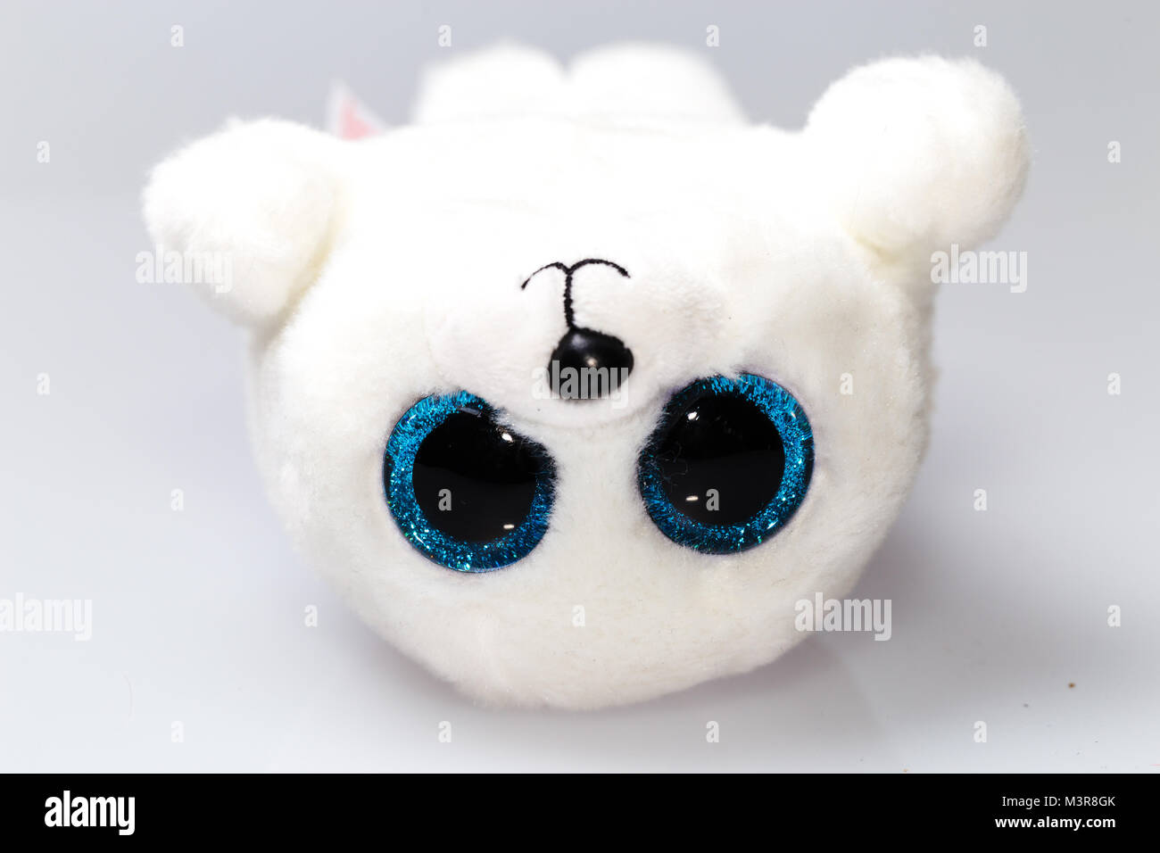 Un bebé foca Blanca Peluche con grandes ojos azules. Lindo y peludo animal  Fotografía de stock - Alamy