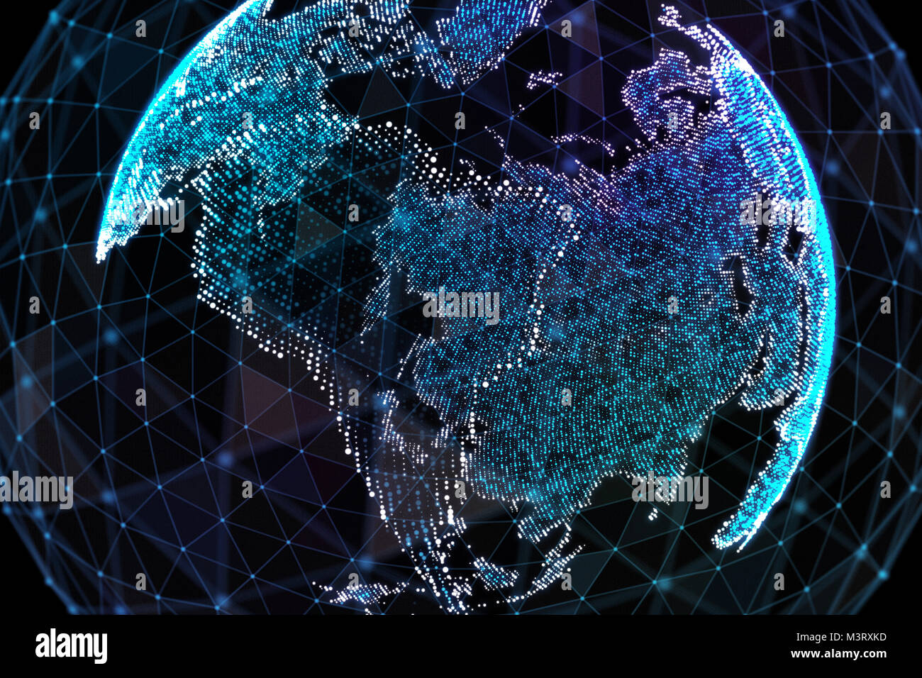 Ilustración 3d virtual detallada del Tierra. Digital Globe