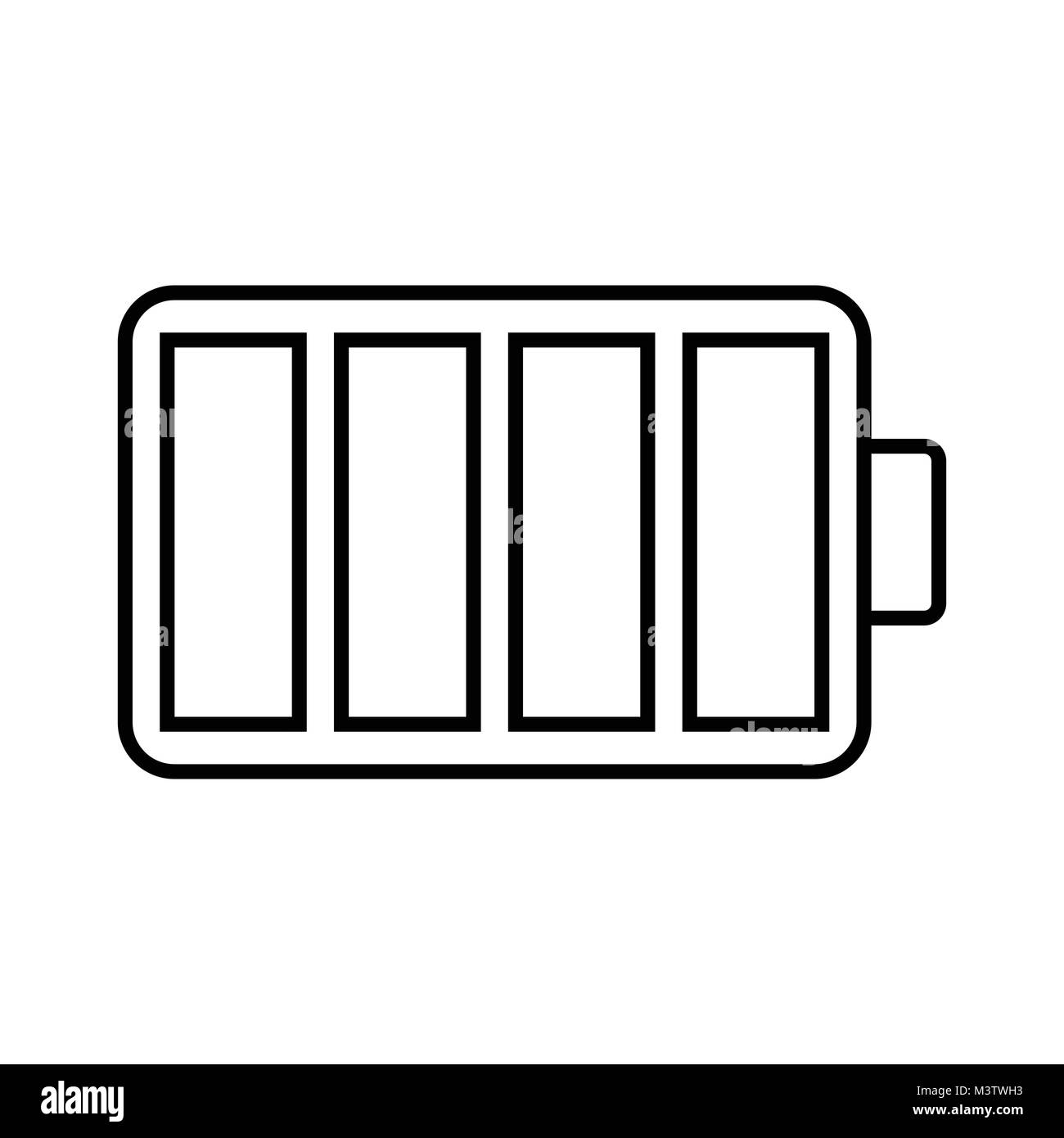 Icono de batería blanco Imagen Vector de stock - Alamy