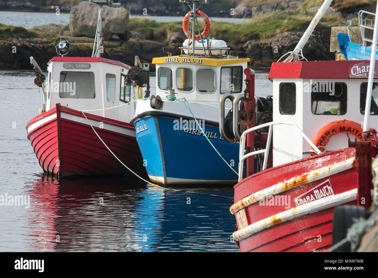 Los barcos de pesca en Bunbeg Harbour Gweedore, Condado de Donegal, Irlanda. Foto de stock
