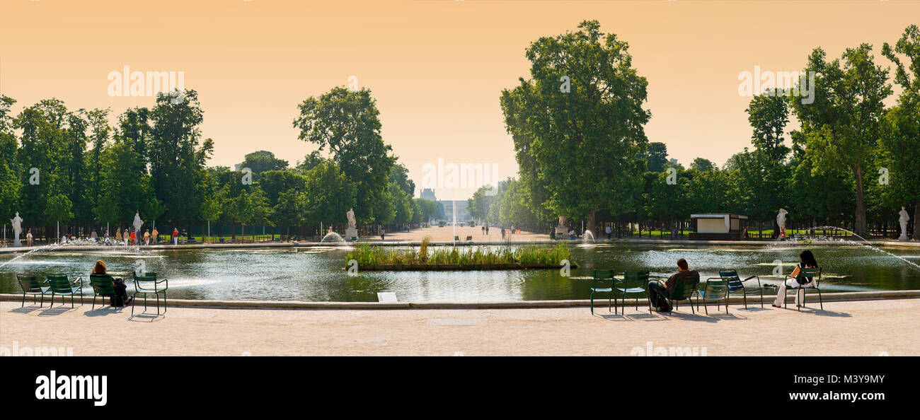 Francia, Paris, área listados como Patrimonio Mundial por la UNESCO, el Jardin des Tuileries Foto de stock