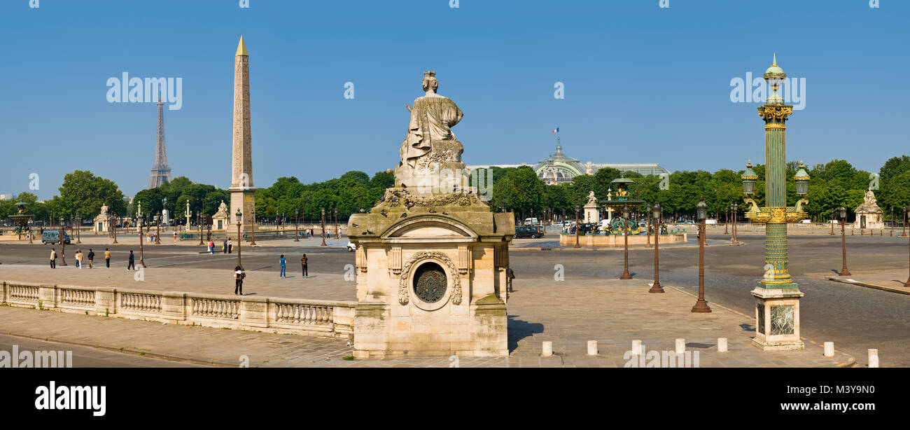 Francia, Paris, área listados como Patrimonio Mundial por la UNESCO, la Place de la Concorde Foto de stock
