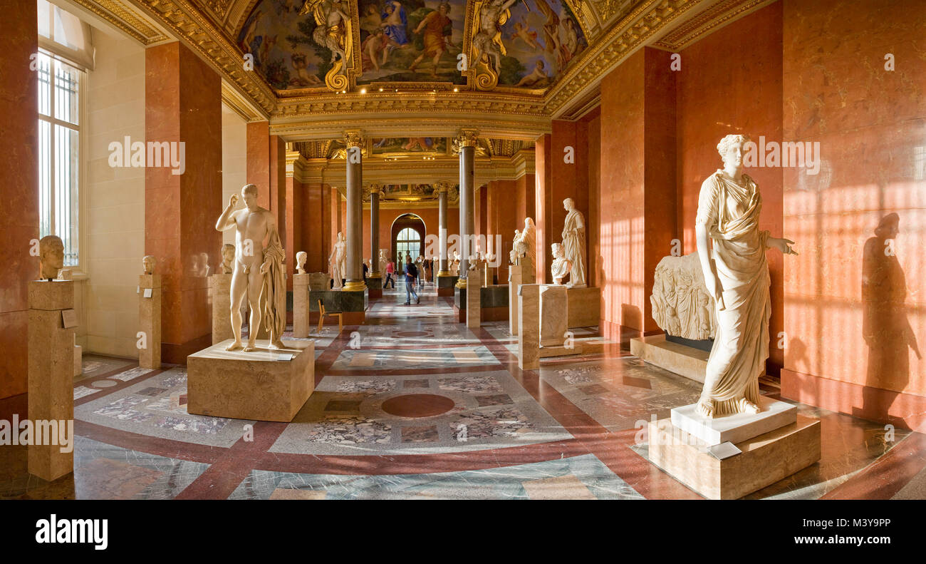 Francia, Paris, área listados como Patrimonio Mundial por la UNESCO, el Museo del Louvre, sala de antigüedades etruscas y romanas Foto de stock