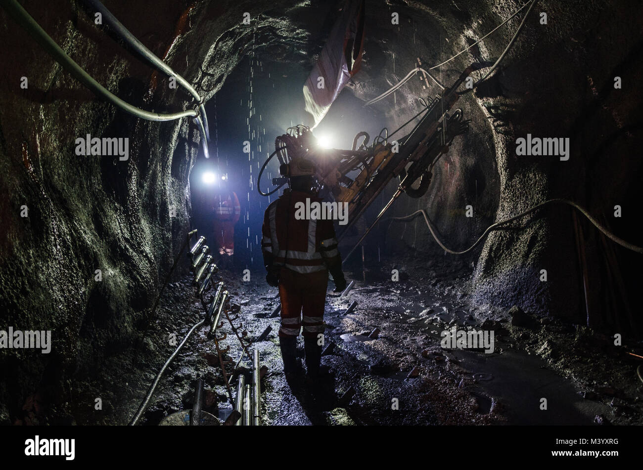 Mecánico de máquinas para minería Foto de stock
