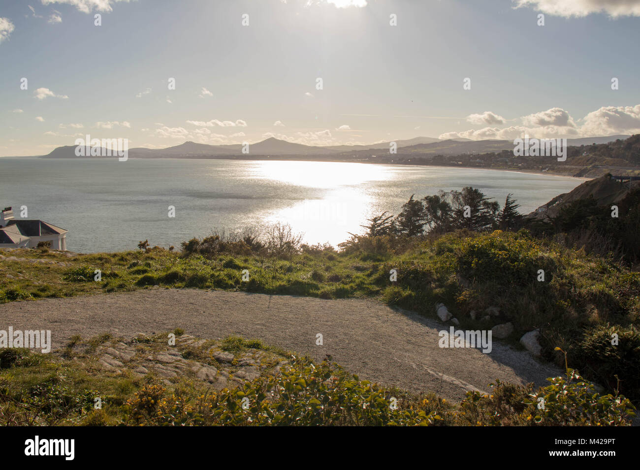 Una vista de la bahía de Sorrento en Killiney Park. Foto de stock