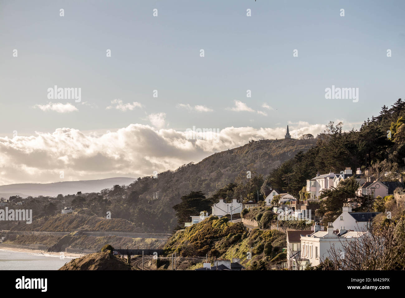 Una vista del parque en Killiney Hill desde Sorrento, Dalkey. Foto de stock