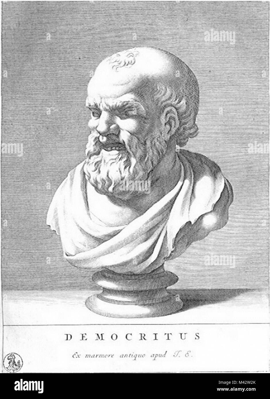 Demócrito (c. 460 - c. 370 BC) griego antiguo filósofo pre-socrático, formuló una teoría atómica del universo Foto de stock