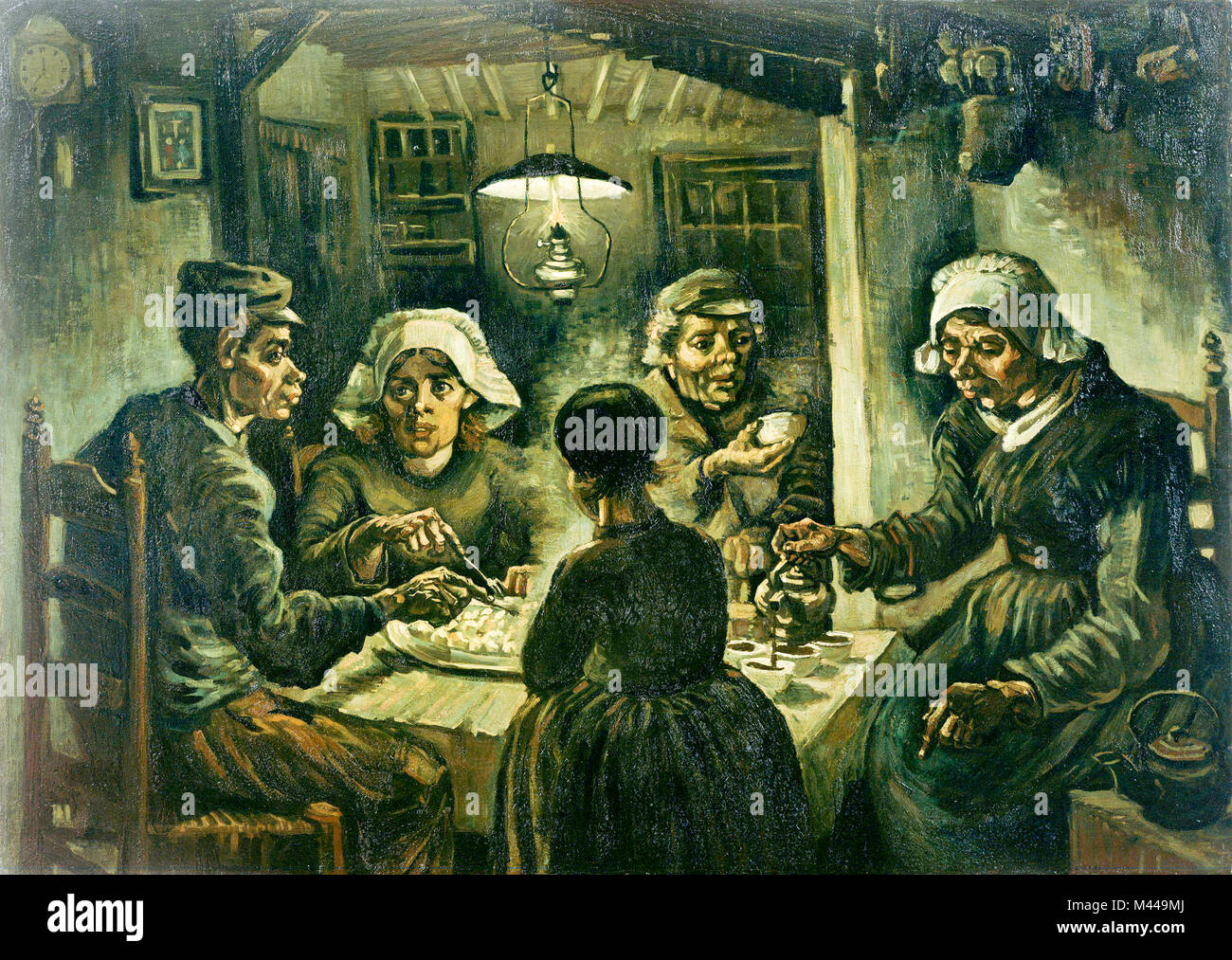 Los comedores de patatas, 1885 por Van Gogh Fotografía de stock - Alamy