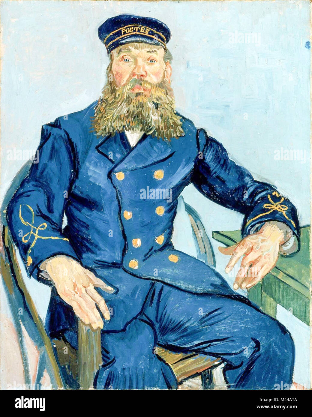 Retrato del cartero Joseph Roulin por Van Gogh. Foto de stock
