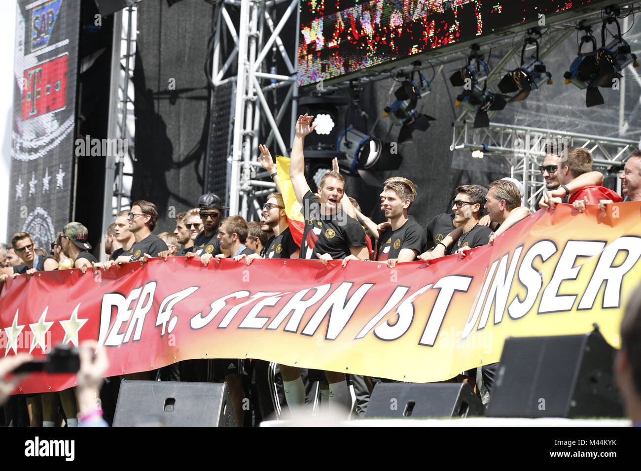 Recepción de la selección nacional alemana de fútbol en Berlín. Foto de stock
