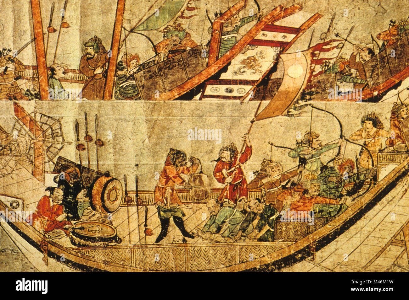 El Japón, en 1274, el Gran Kan invadió china Foto de stock