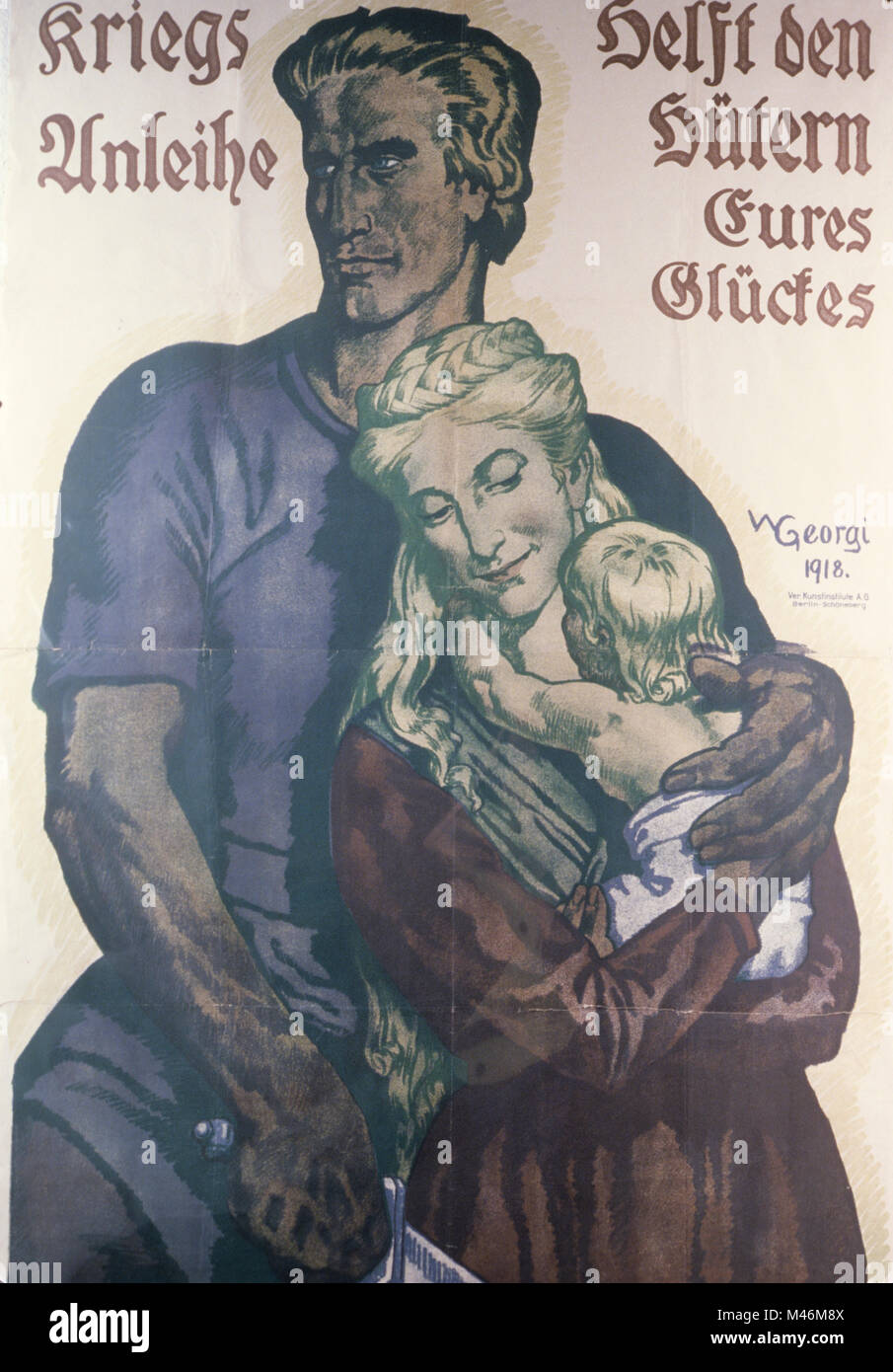Cartel propagandístico alemán, 1918 Foto de stock
