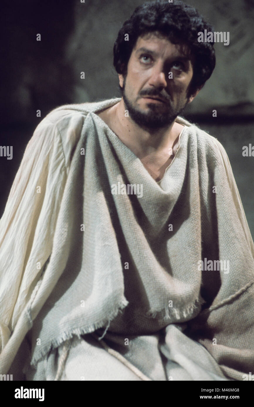Gigi Proietti, Sófocles Edipo Rey", dirigido por Vittorio Gassman, 1977 Foto de stock