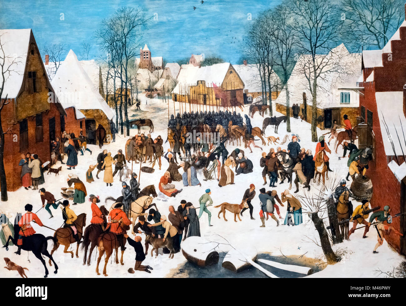 La matanza de los inocentes por Pieter Bruegel el Viejo (c.1525-1569), óleo sobre panel, c.1565-7 Foto de stock