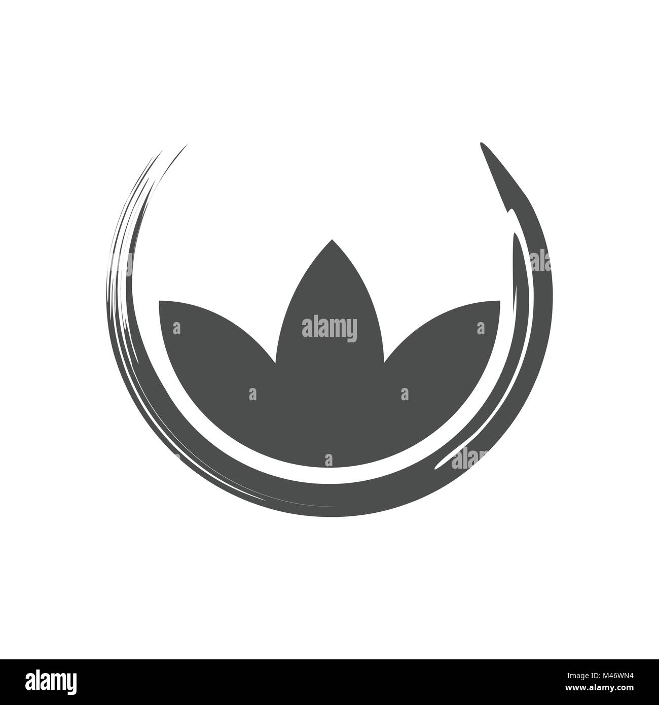 Símbolo de Lotus Zen Brush abstracta Diseño Gráfico vectorial Ilustración del Vector