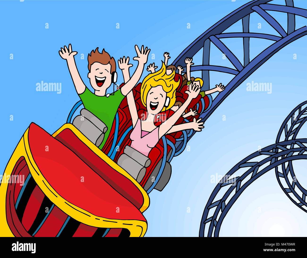 Rollercoaster cartoon Imágenes vectoriales de stock - Alamy