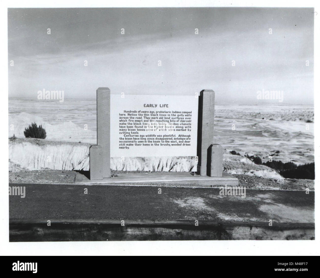 El Parque Nacional Badlands, fotografías históricas en blanco y negro. Bad Río dan Foto de stock