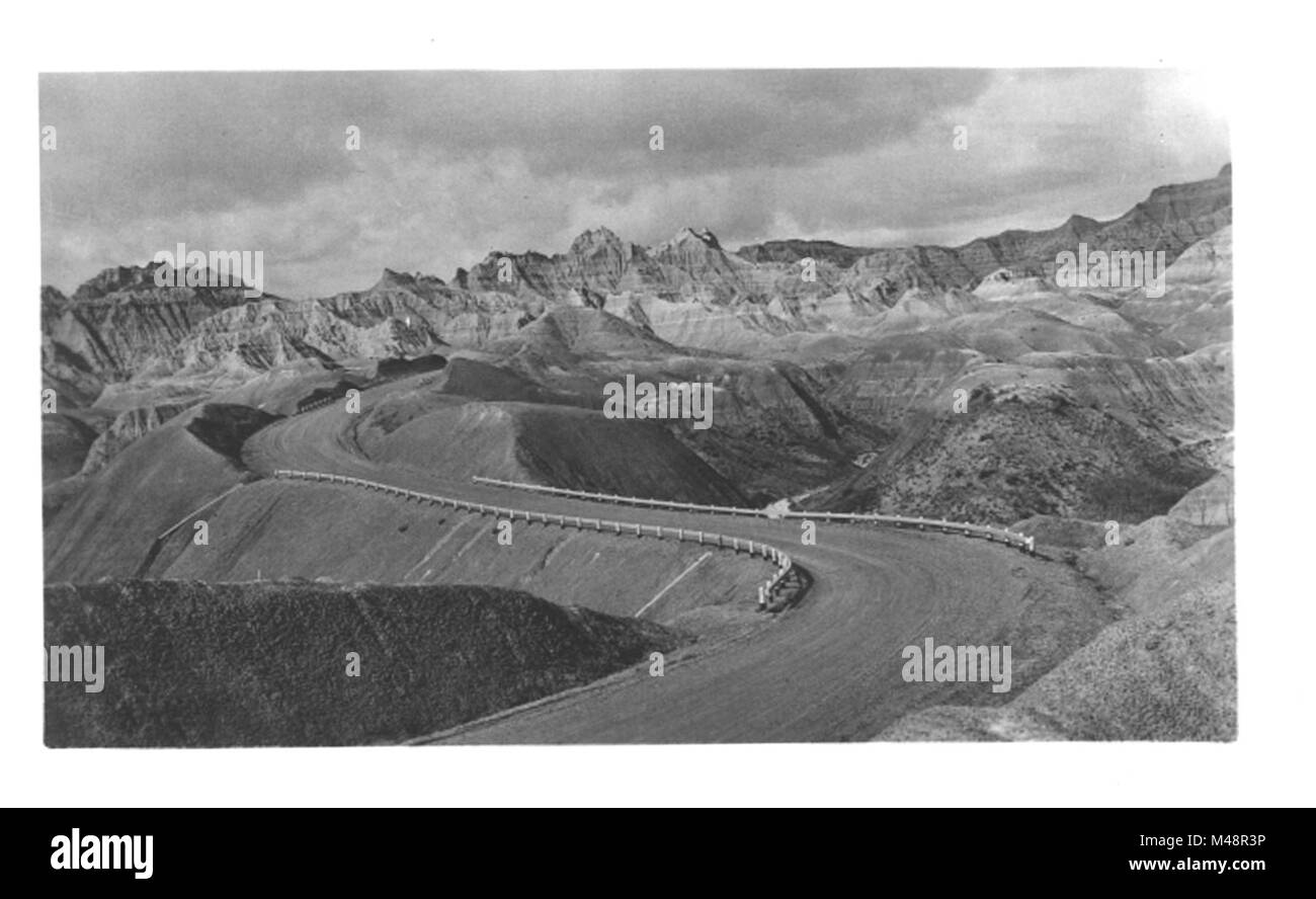 El Parque Nacional Badlands, fotografías históricas en blanco y negro. pre-CAT. Foto de stock