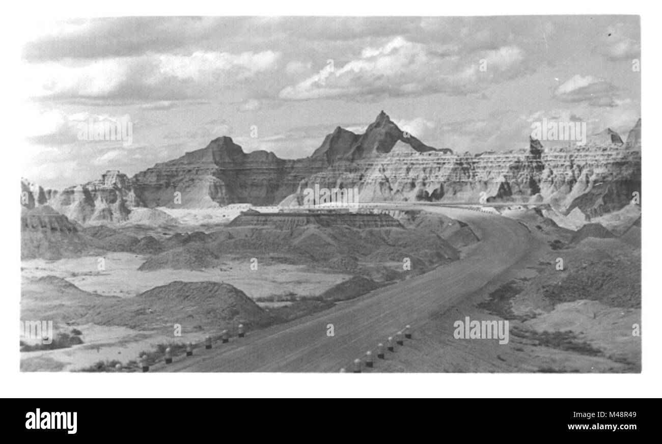 El Parque Nacional Badlands, fotografías históricas en blanco y negro. pre-CAT. Foto de stock