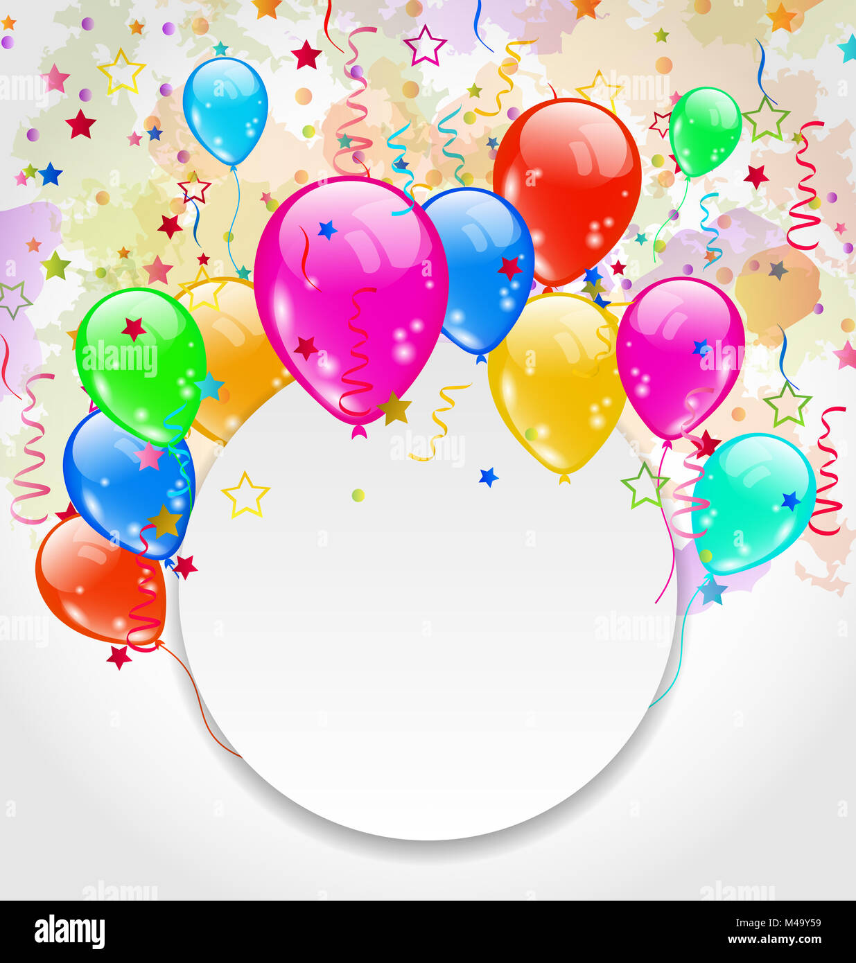 Tarjeta de felicitación de cumpleaños moderno con globos Fotografía de  stock - Alamy