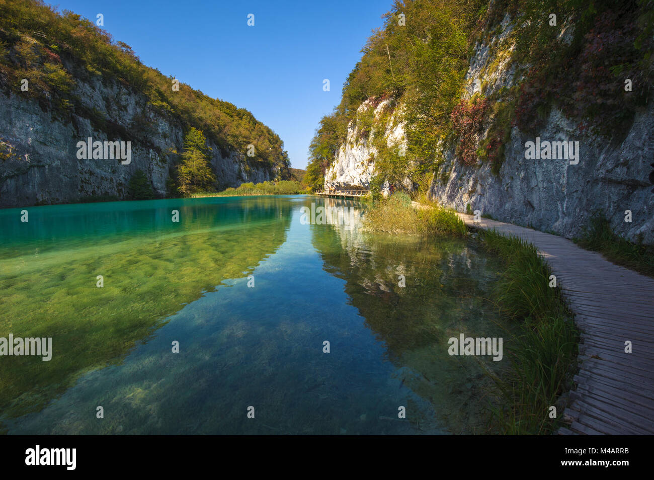 Parque Nacional de los Lagos de Plitvice (Croacia). Sitio de Patrimonio Mundial de la UNESCO. Foto de stock