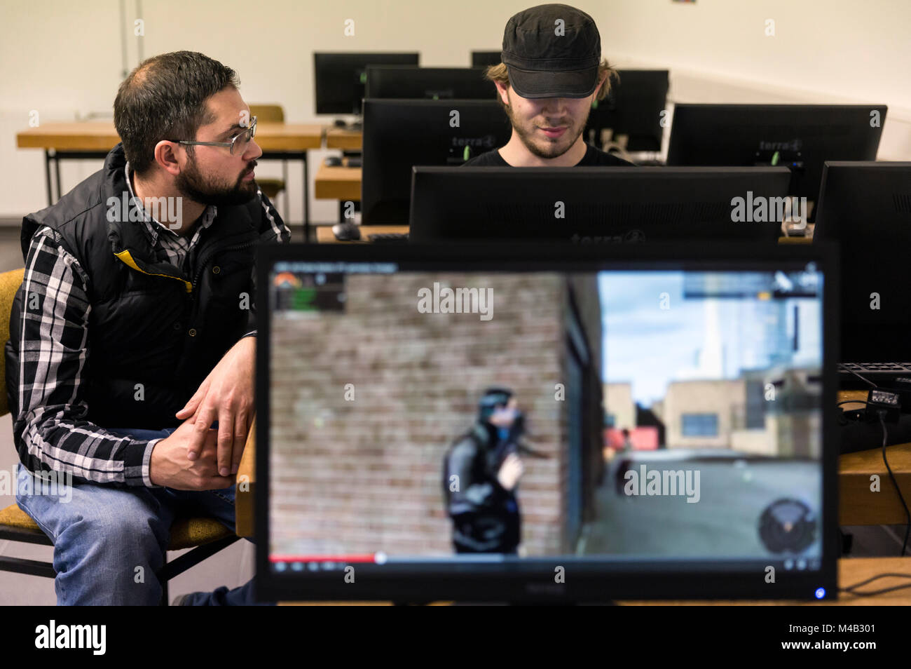 Auxilium ReLoaded es la primera institución en Dortmund, Alemania, dónde los medios de comunicación adictos reciben tratamiento para jóvenes. Foto de stock