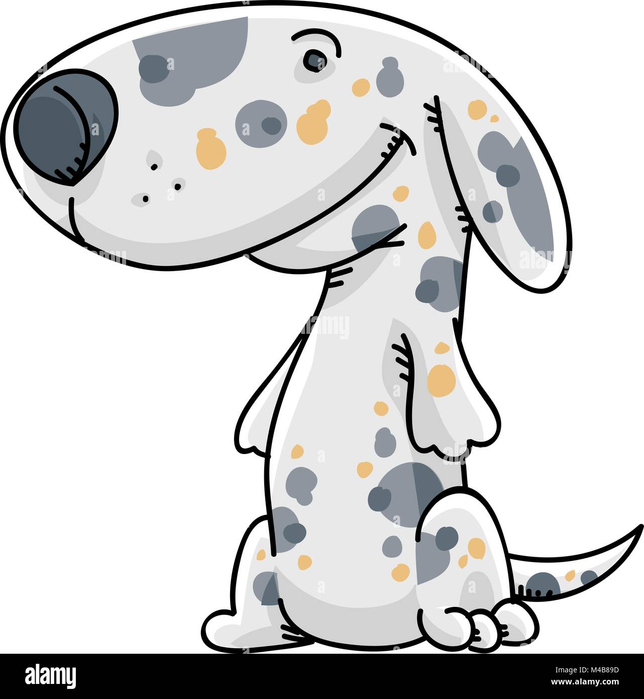Un cachorro de dibujos animados con una amable sonrisa. Ilustración del Vector