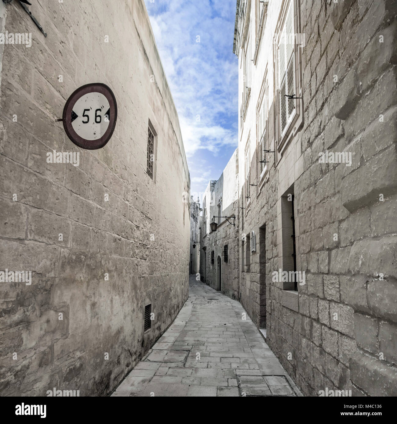 Malta - calles de Mdina Foto de stock