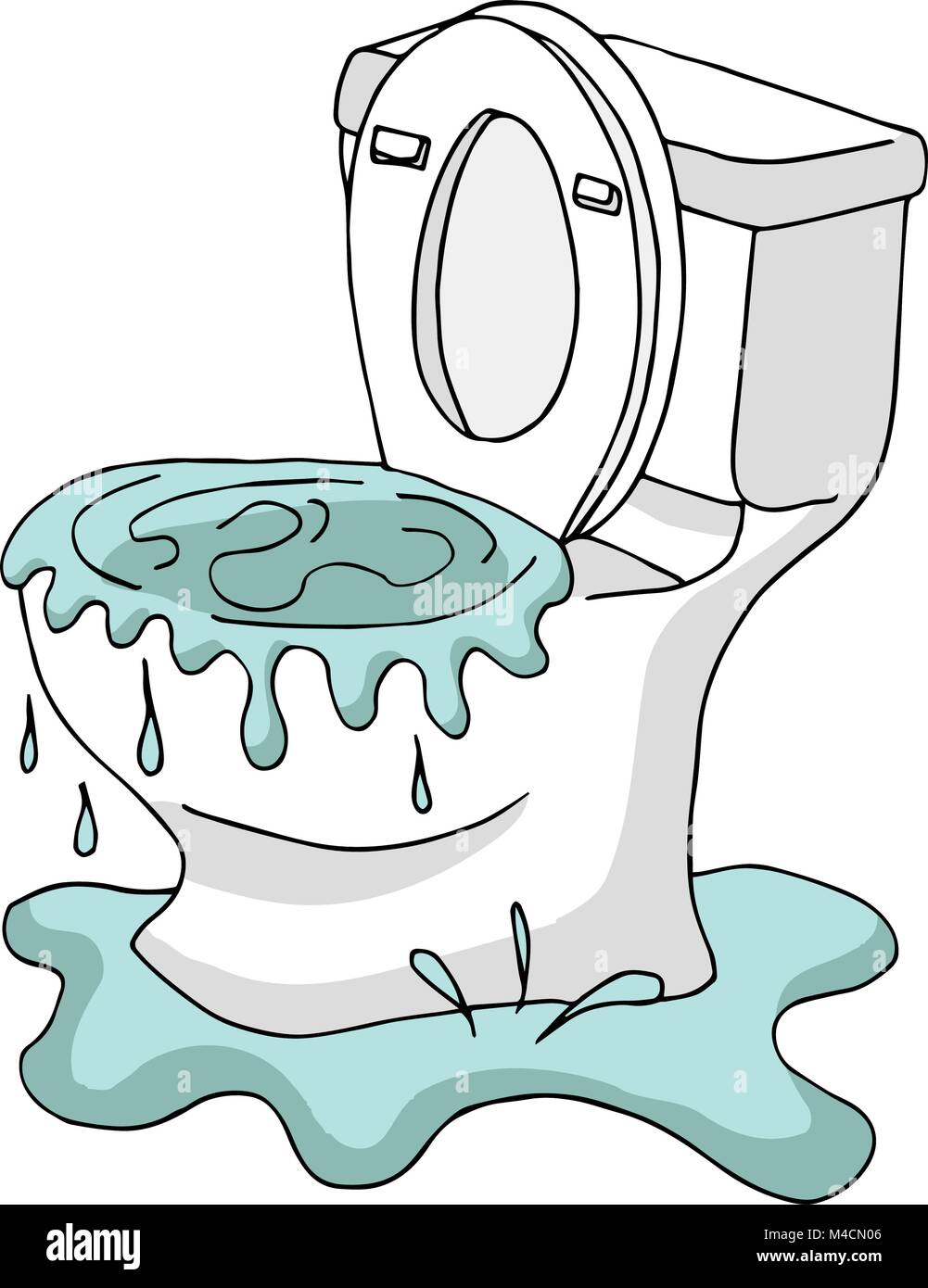 Una imagen de un inodoro atascado Imagen Vector de stock - Alamy