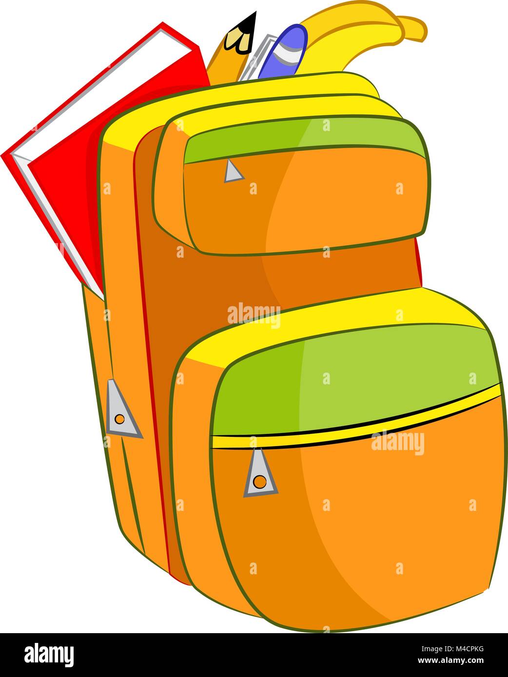 Una imagen de una caricatura en la mochila del estudiante Imagen Vector de  stock - Alamy
