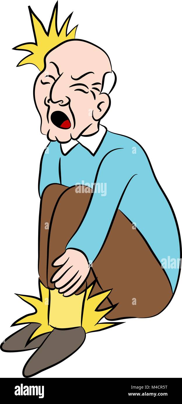 Una Imagen De Una Caricatura De Hombre Con Dolor En Sus Pies Imagen Vector De Stock Alamy