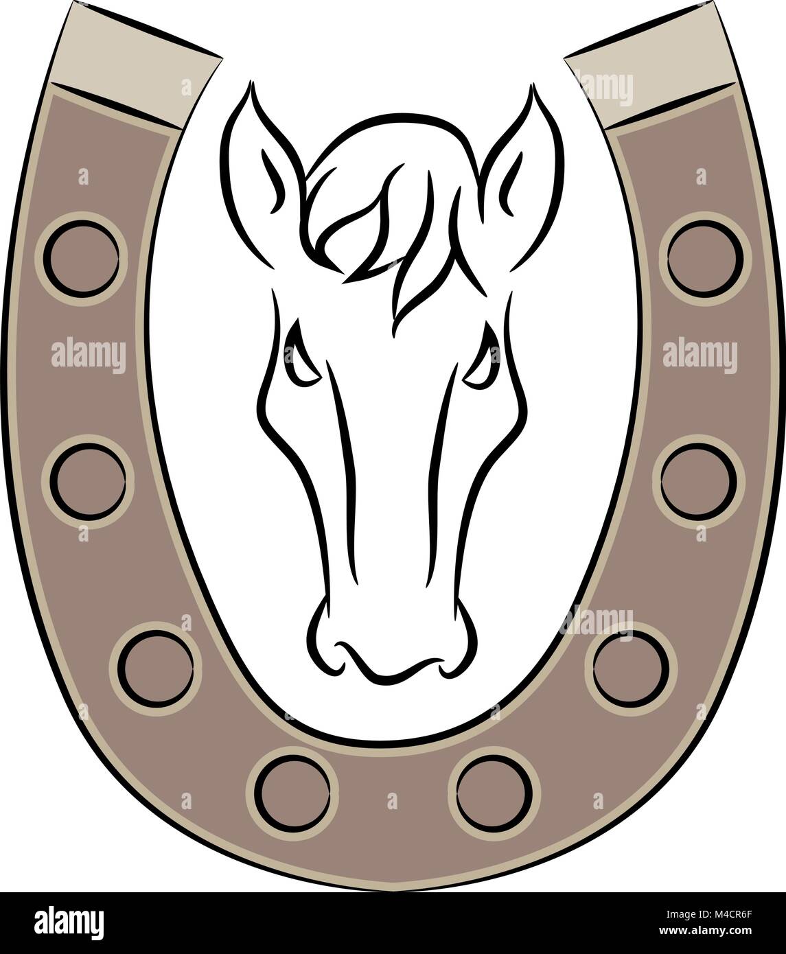 Una imagen de un dibujo con forma de herradura de caballo Imagen Vector de  stock - Alamy