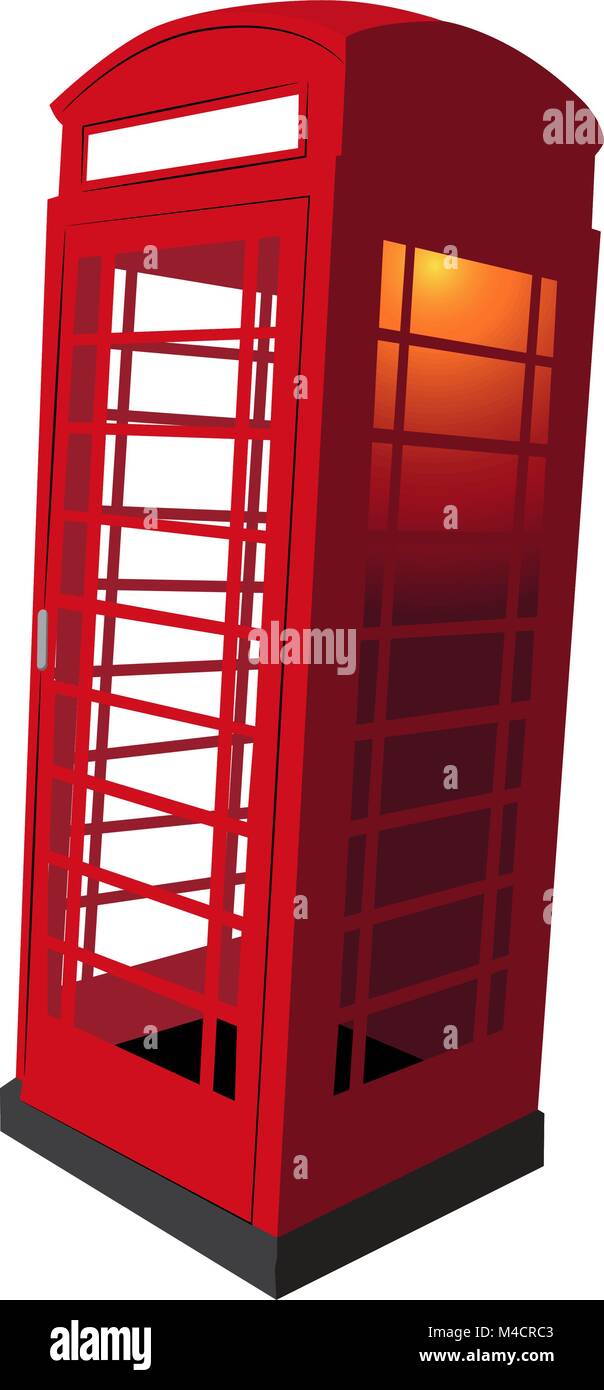 Una imagen de un clásico británico cuadro Teléfono rojo. Ilustración del Vector