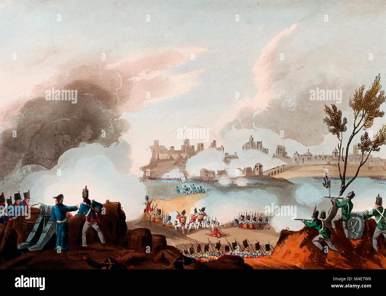 El asedio de Badajoz, junio de 1811. Foto de stock