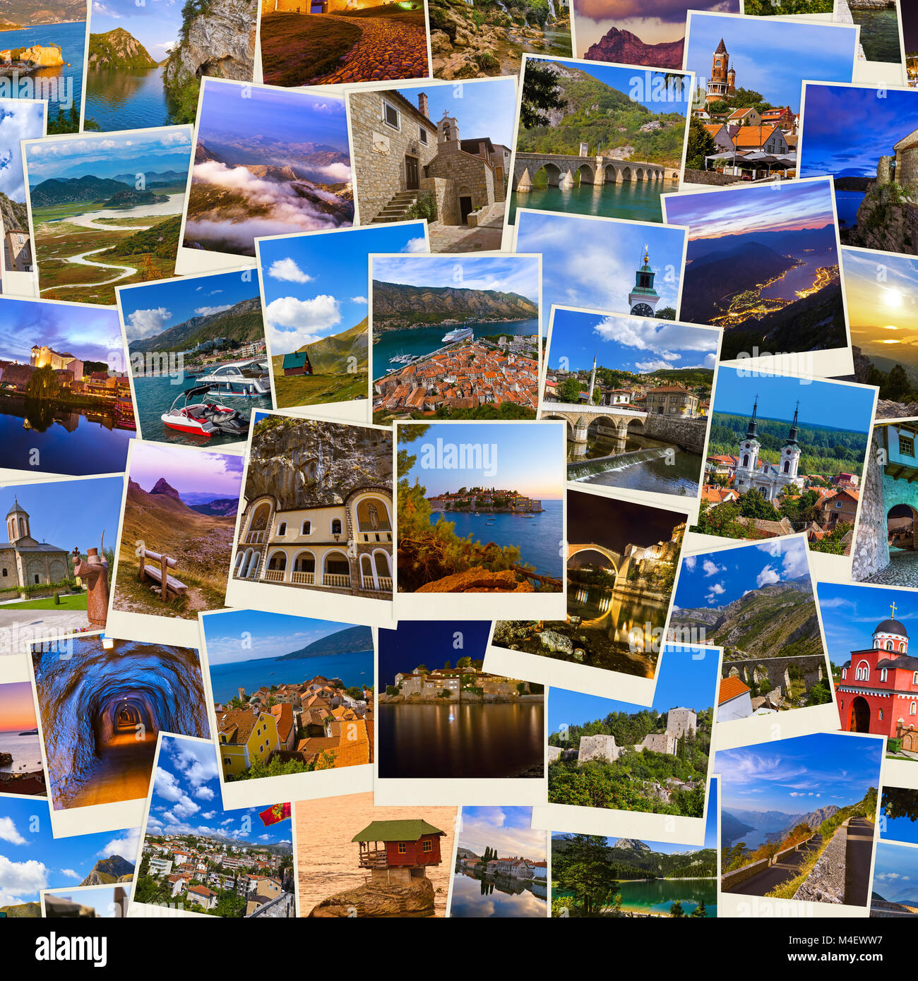 Pila de Montenegro y Bosnia viajar imágenes (mis fotos) Foto de stock