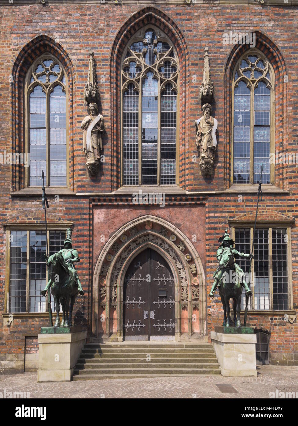 - Ayuntamiento de Bremen, Alemania, portal lateral Foto de stock