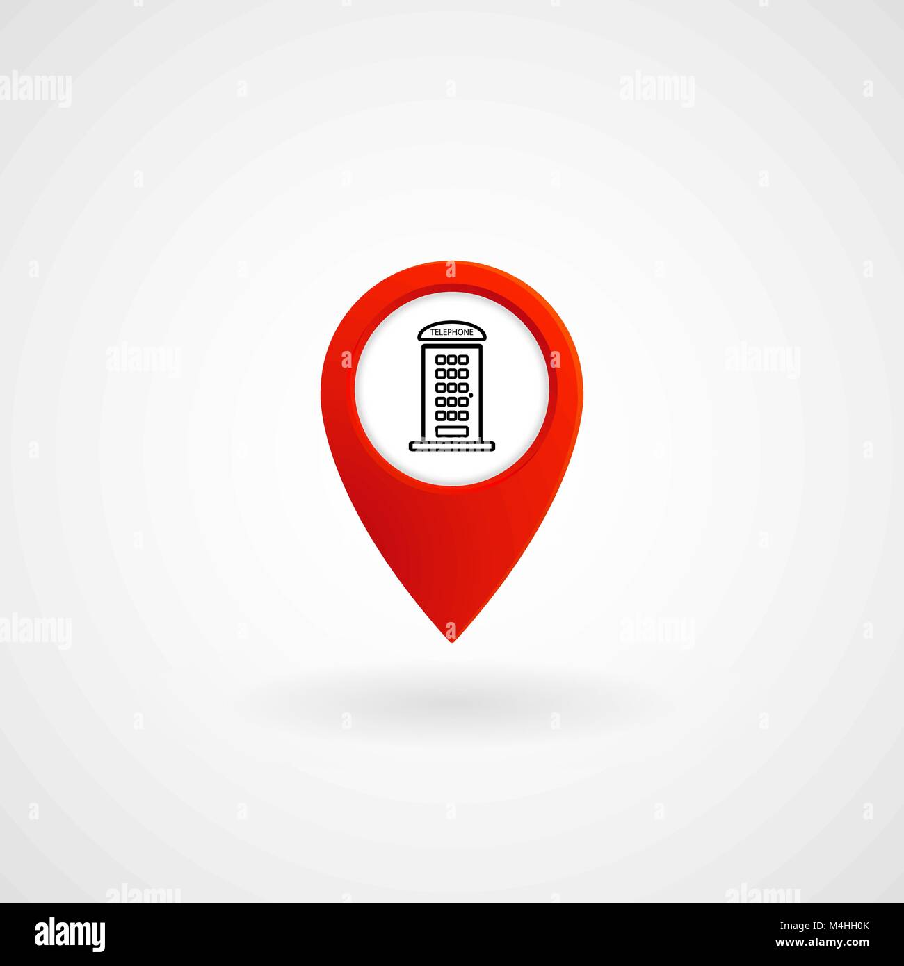 Icono de ubicación de rojo por teléfono, Vector, la ilustración, el archivo Eps Ilustración del Vector
