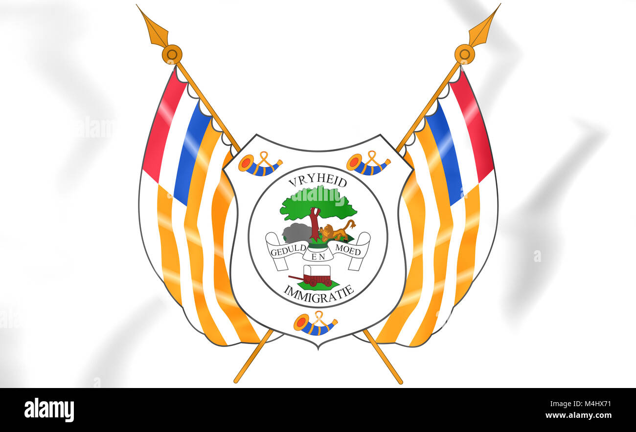 El Estado Libre de Orange escudo de armas. Ilustración 3D Fotografía de