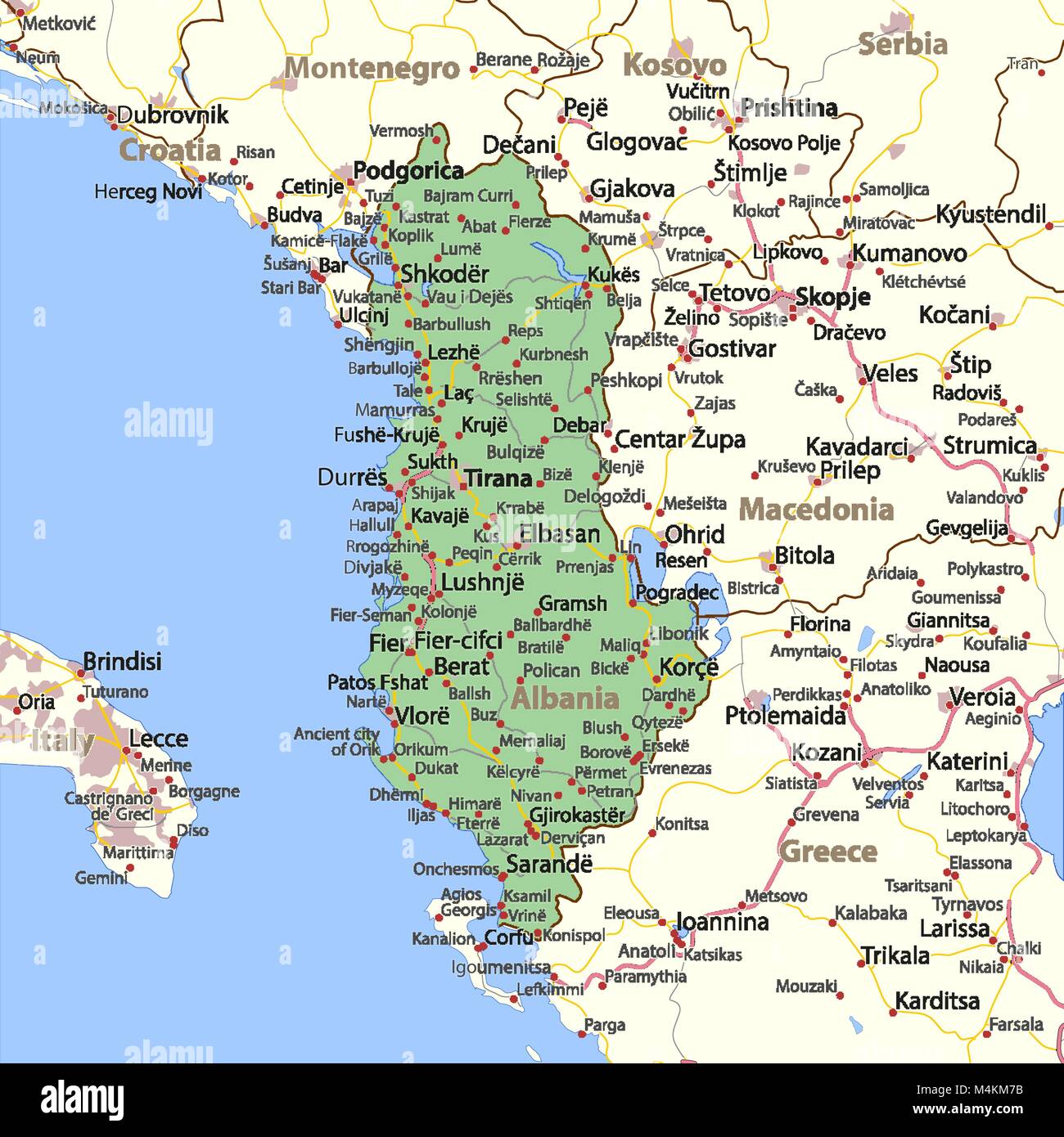 Mappa dell&rsquo;albania fotografías e imágenes de alta resolución - Alamy