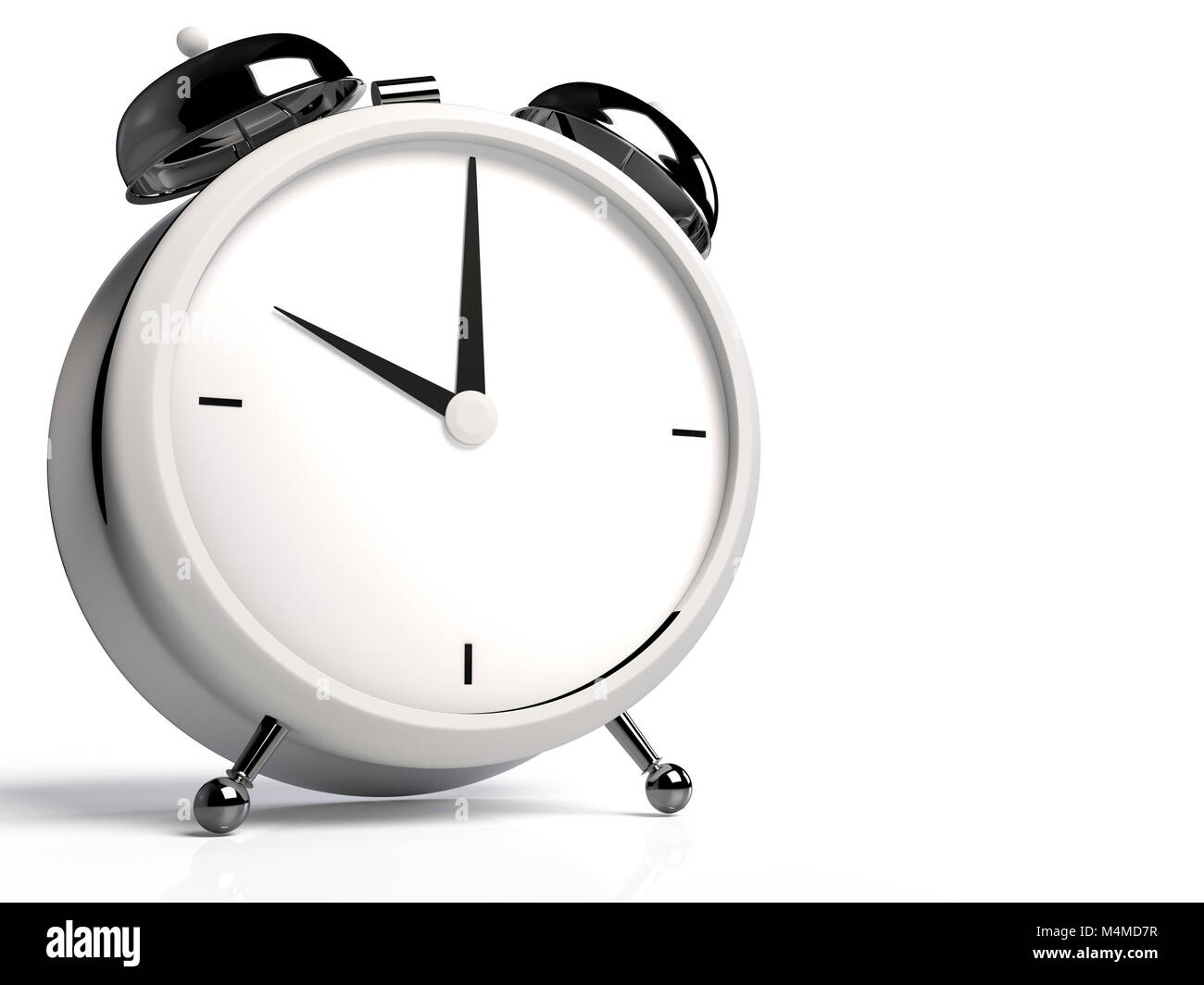 Reloj alarma sobre fondo blanco. 10 horas, am o pm. 3D rendering Fotografía  de stock - Alamy