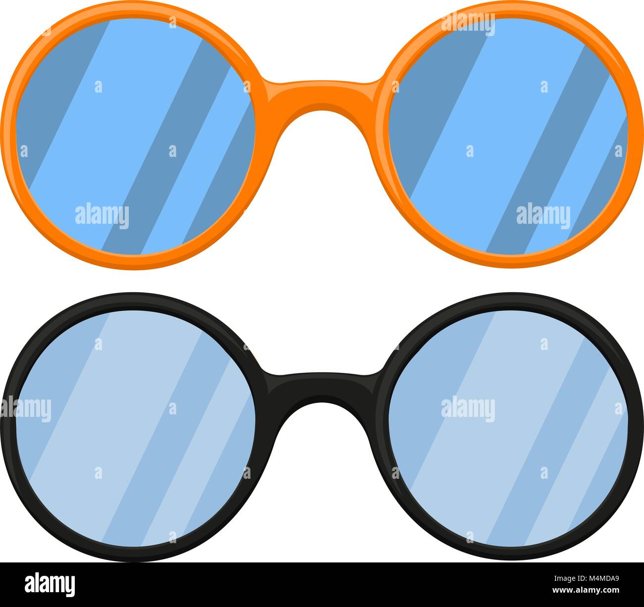 Icono de dibujos animados, gafas Gafas cartel naranja negro Imagen Vector  de stock - Alamy