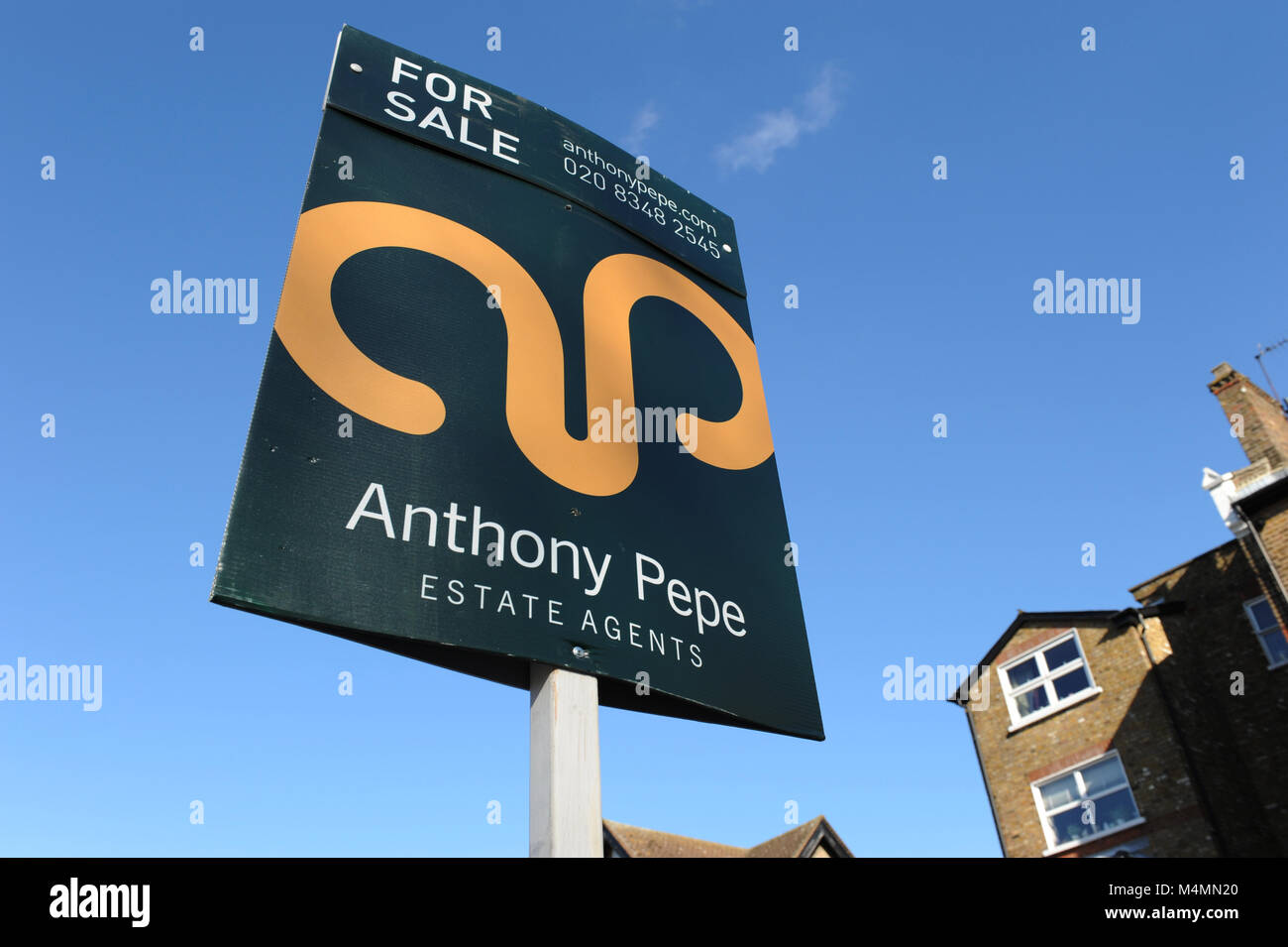 Anthony Pepe inmobiliaria en venta firmar en Muswell Hill, en Londres, Inglaterra Foto de stock