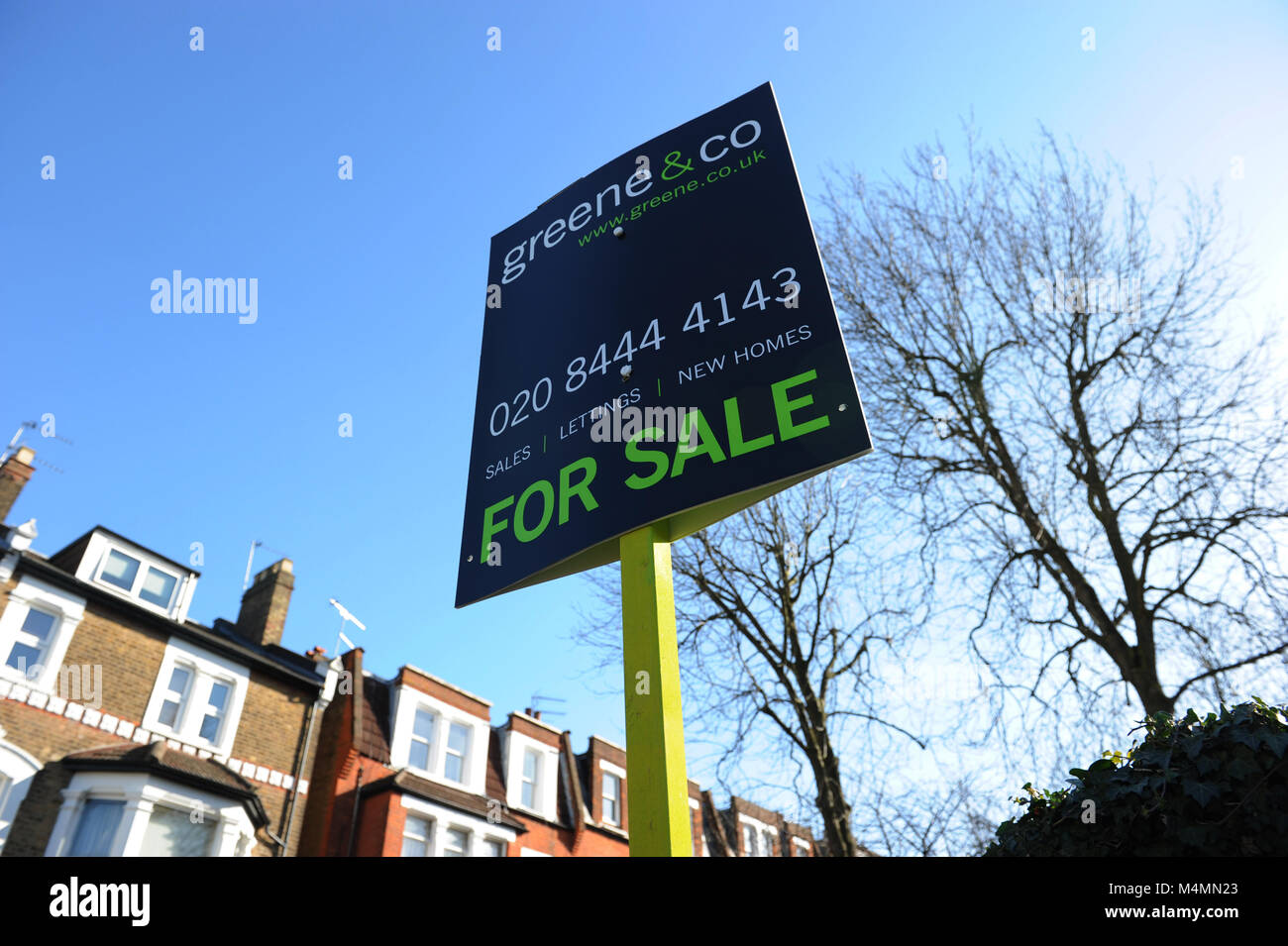 Greene & Co inmobiliaria en venta firmar en Muswell Hill, en Londres, Inglaterra Foto de stock