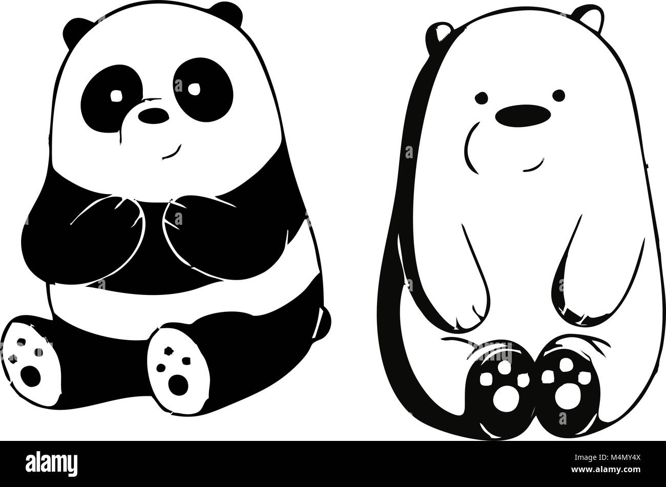 Panda y polar Imágenes de stock en blanco y negro - Alamy