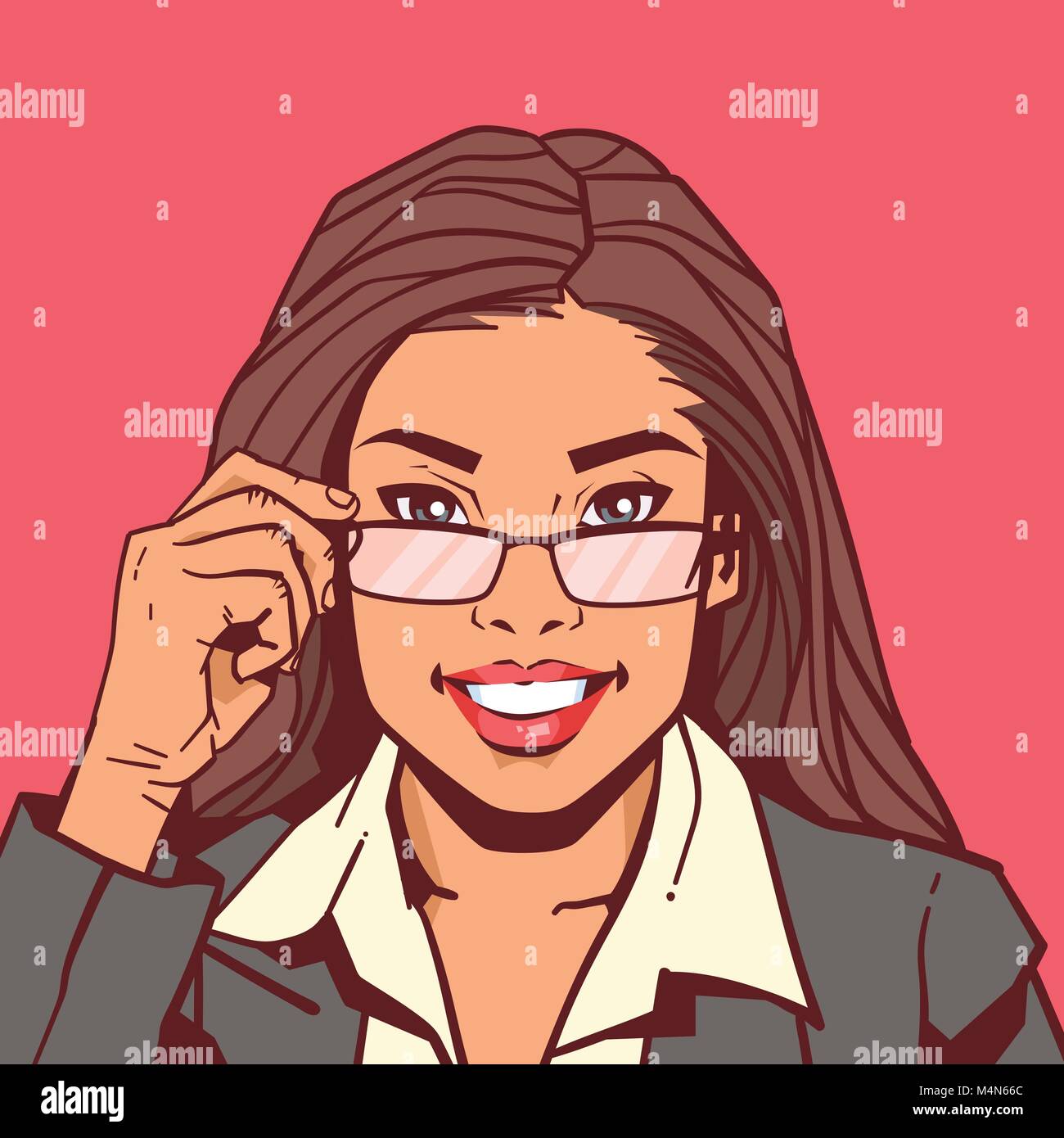 Mujer agarrando lentes Imágenes vectoriales de stock - Alamy