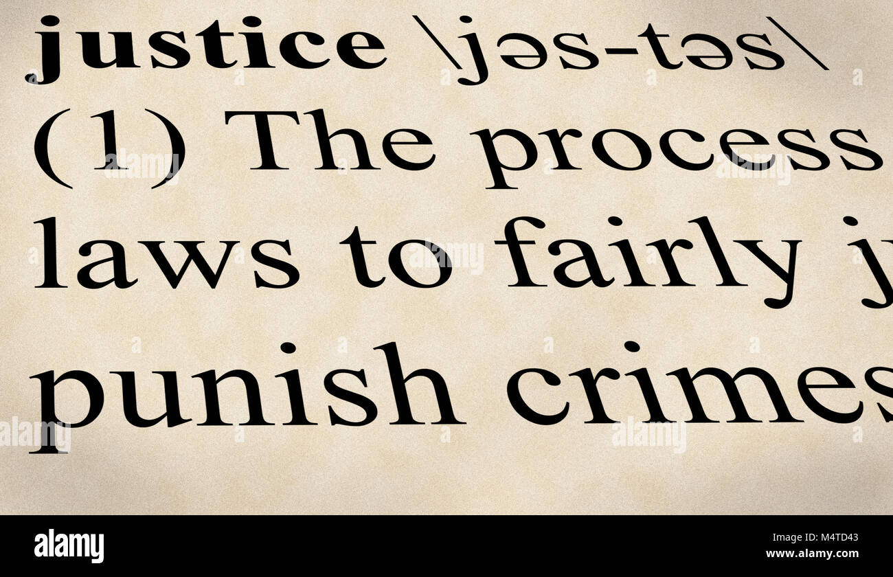 Definición de justicia en papel Fotografía de stock - Alamy