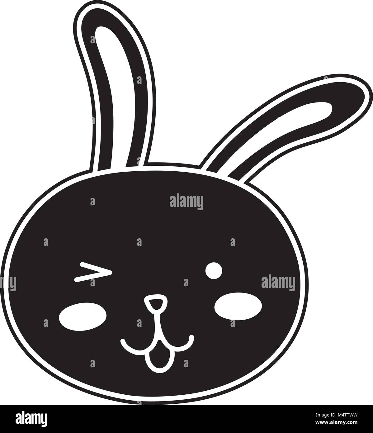 Silueta De Cabeza De Conejo Animales Divertidos Dibujos Animados Imagen Vector De Stock Alamy