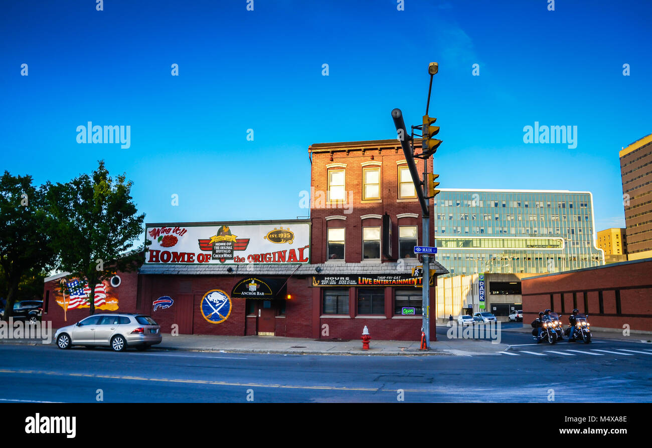 Anchor Bar y restaurante en Buffalo, Nueva York, tiene fama de ser la cuna del famoso Buffalo Wings. Foto de stock