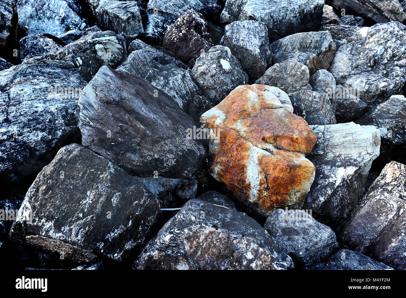 Grupo de naturaleza fondo de piedra oscura Foto de stock
