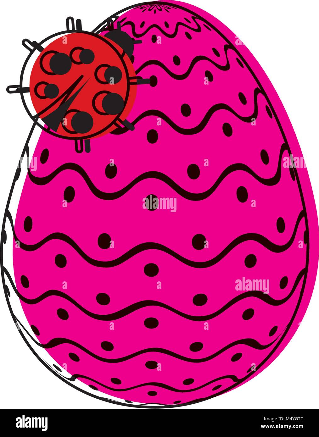 Huevo de pascua decorativos con ladybug ornamento Imagen Vector de stock -  Alamy